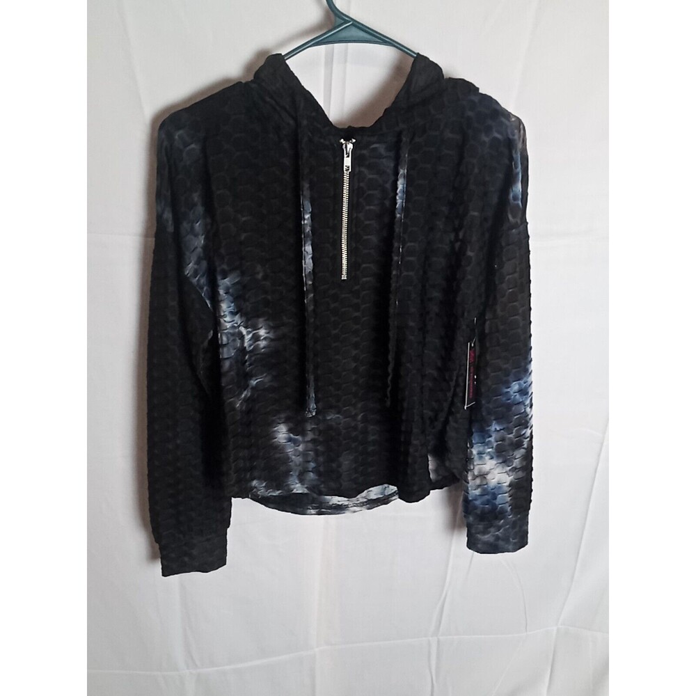 No Boundaries Size L/G (11-13) Juniors Honeycomb Hoodie Black